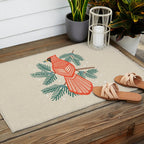 Cardinal Bird and Pine Branches Outdoor Rug Gallery Image 2
