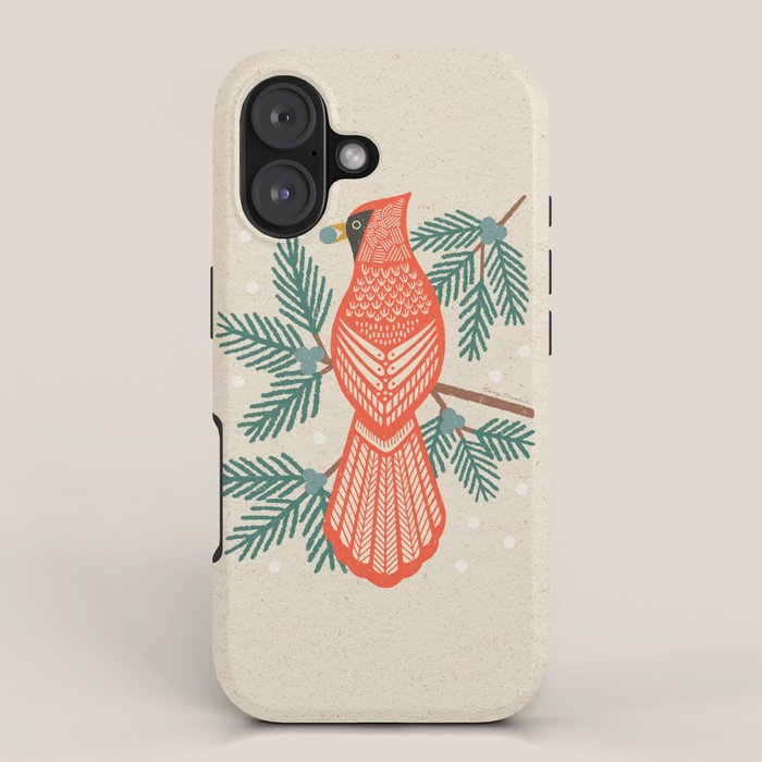 Cardinal Bird and Pine Branches iPhone Case Gallery Image 1