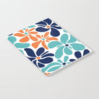 Abstract Flowers, Orange, Navy, Teal Notebook Gallery Image 2