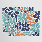 Abstract Flowers, Orange, Navy, Teal Placemat Gallery Image 1