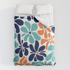 Abstract Flowers, Orange, Navy, Teal Comforter Gallery Image 6