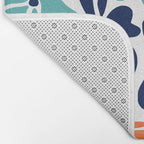 Abstract Flowers, Orange, Navy, Teal Bath Mat Gallery Image 2