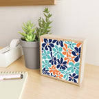 Abstract Flowers, Orange, Navy, Teal Mini Art Print Gallery Image 2