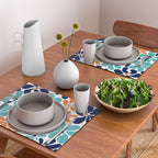 Abstract Flowers, Orange, Navy, Teal Placemat Gallery Image 2
