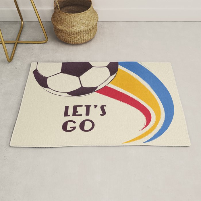 Let's Go - Soccer Illustration Rug Gallery Image 1