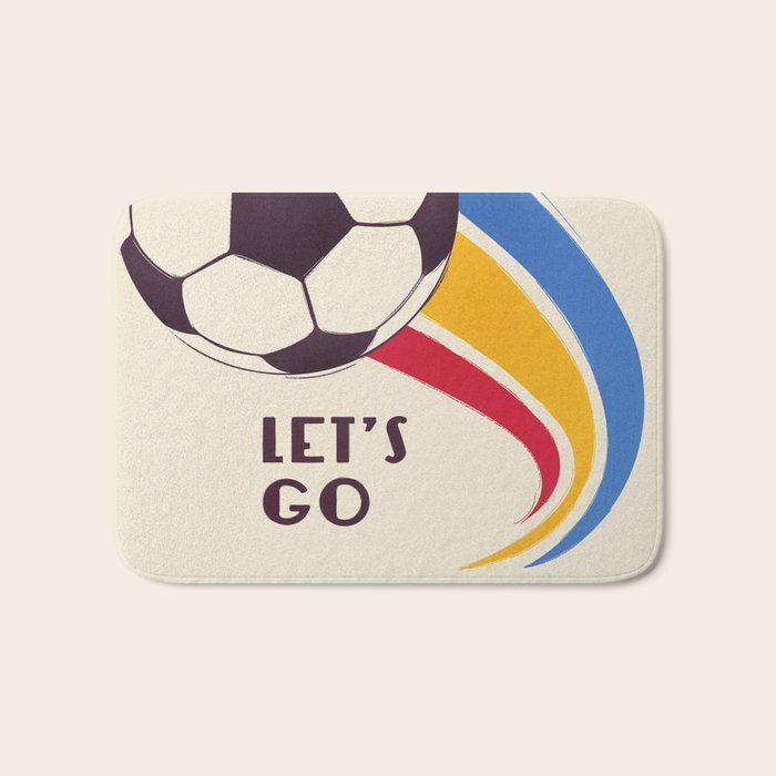 Let's Go - Soccer Illustration Bath Mat Gallery Image 1