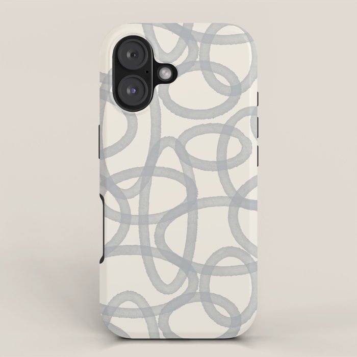 Watercolor Circles - Blue Cream iPhone Case Gallery Image 1