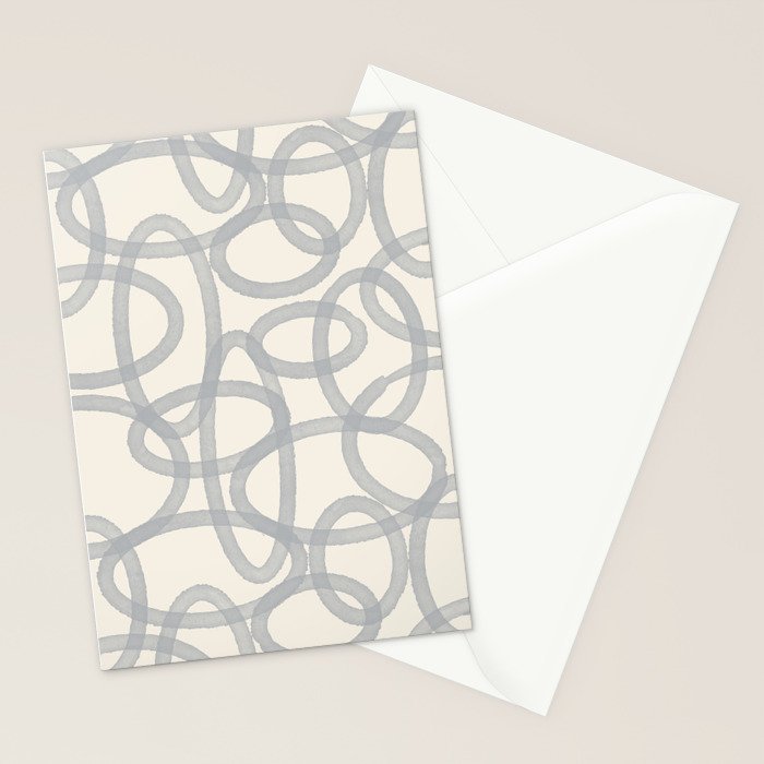 Watercolor Circles - Blue Cream Stationery Card Gallery Image 2