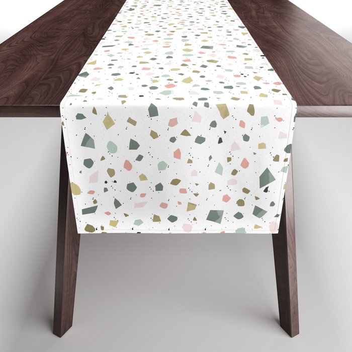 terrazzo stracciatella marble texture decorative pattern Table Runner Gallery Image 1