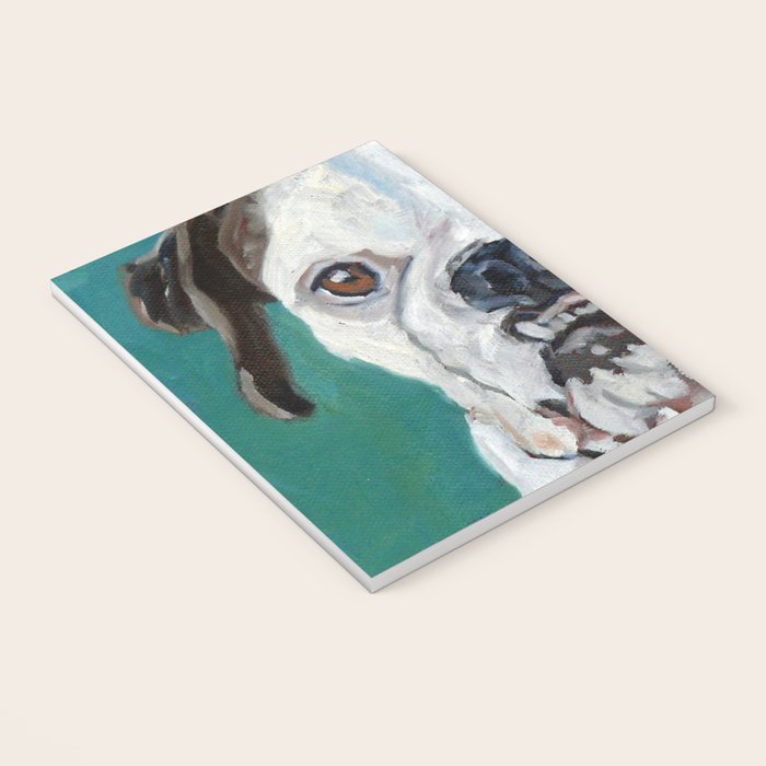 White Boxer Dog Painting Notebook Gallery Image 3