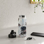 White Boxer Dog Painting Water Bottle Gallery Image 4