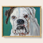 White Boxer Dog Painting Serving Tray Gallery Image 1