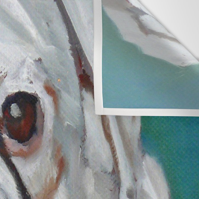 White Boxer Dog Painting Wall Tapestry Gallery Image 3