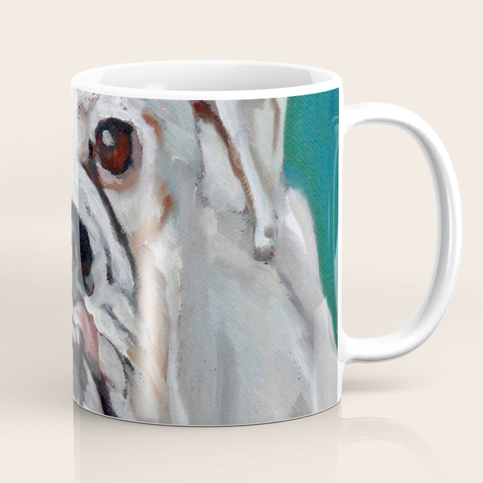 White Boxer Dog Painting Coffee Mug Gallery Image 1
