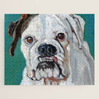 White Boxer Dog Painting Jigsaw Puzzle Gallery Image 1