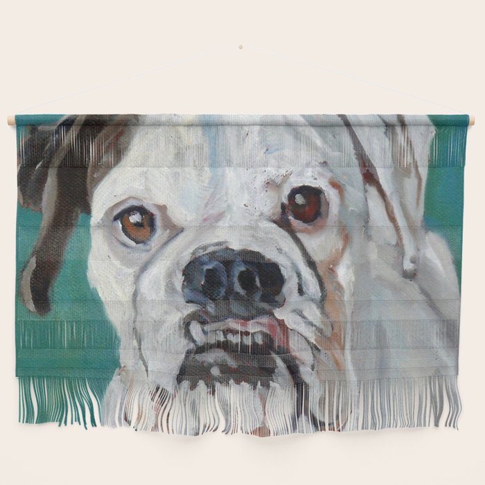 White Boxer Dog Painting Wall Hanging Gallery Image 1
