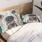 White Boxer Dog Painting Pillow Sham Gallery Image 2