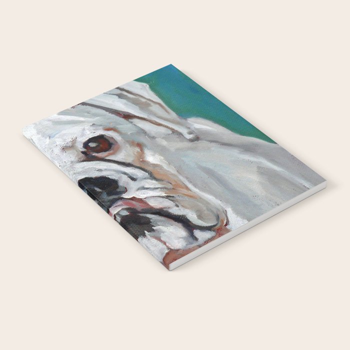 White Boxer Dog Painting Notebook Gallery Image 2