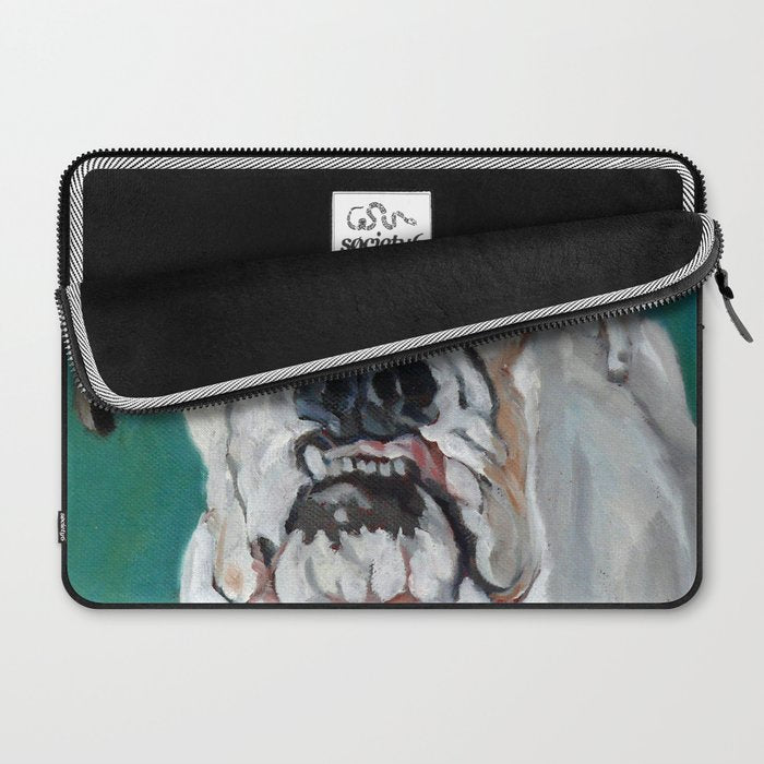 White Boxer Dog Painting Laptop Sleeve Gallery Image 2