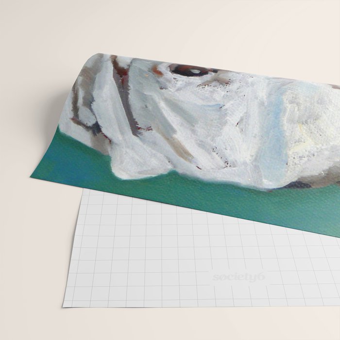 White Boxer Dog Painting Wrapping Paper Gallery Image 2
