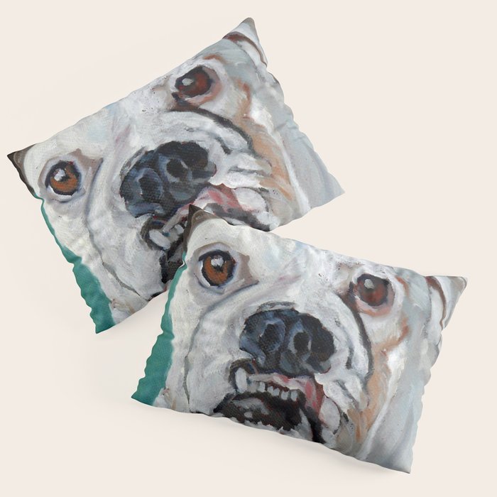 White Boxer Dog Painting Pillow Sham Gallery Image 1