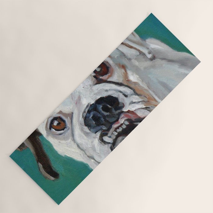 White Boxer Dog Painting Yoga Mat Gallery Image 1