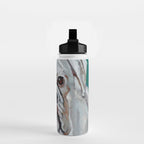 White Boxer Dog Painting Water Bottle Gallery Image 2