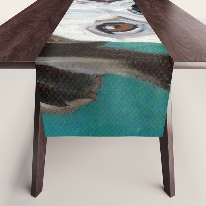 White Boxer Dog Painting Table Runner Gallery Image 1