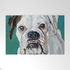 White Boxer Dog Painting Welcome Mat Gallery Image 1