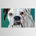 White Boxer Dog Painting Tablecloth Gallery Image 2