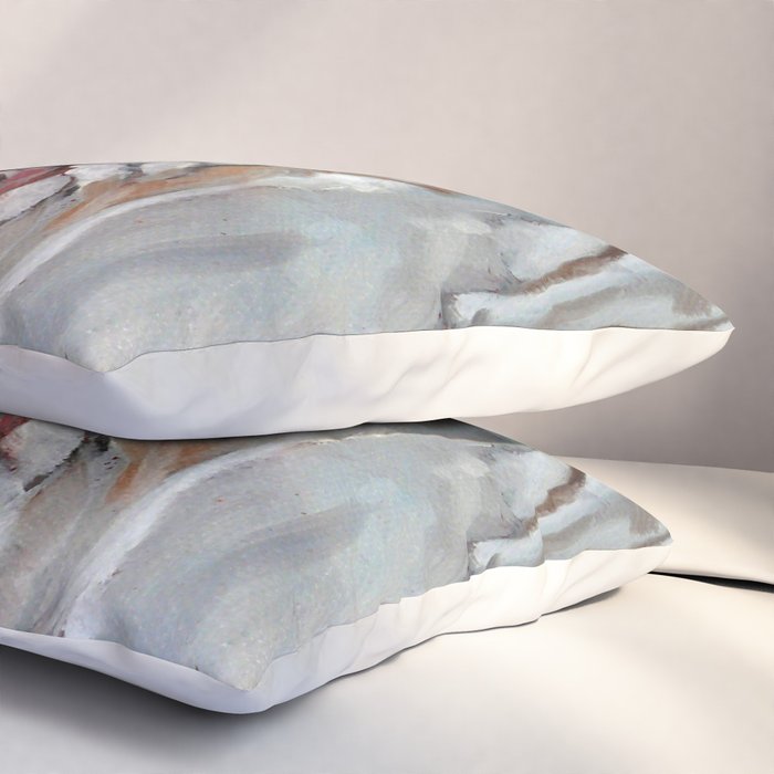 White Boxer Dog Painting Pillow Sham Gallery Image 3