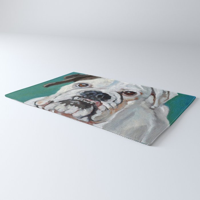 White Boxer Dog Painting Rug Gallery Image 3
