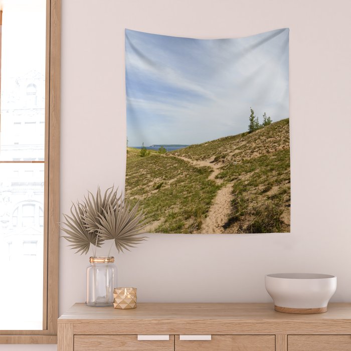 Michigan Dunes 1 - sand dune nature landscape photograph Wall Tapestry Gallery Image 2