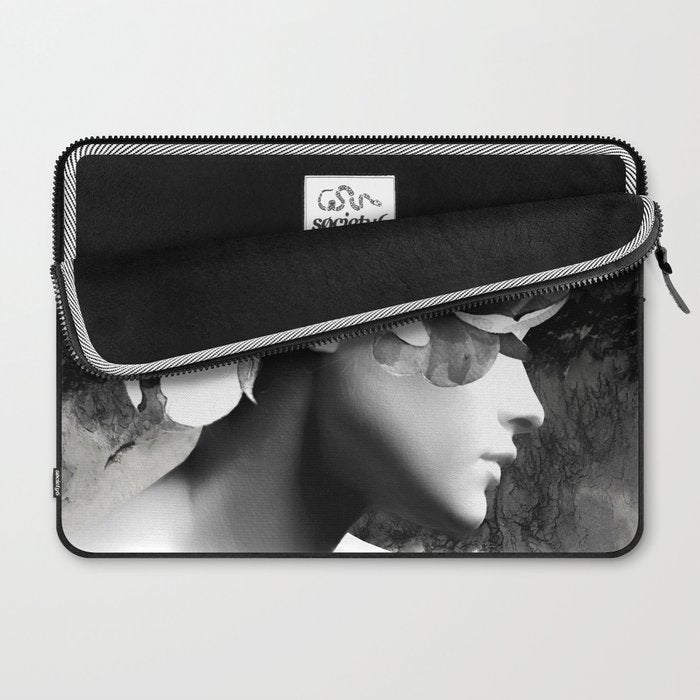 Floral Portrait-black and white Laptop Sleeve Gallery Image 2