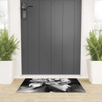 Floral Portrait-black and white Welcome Mat Gallery Image 3