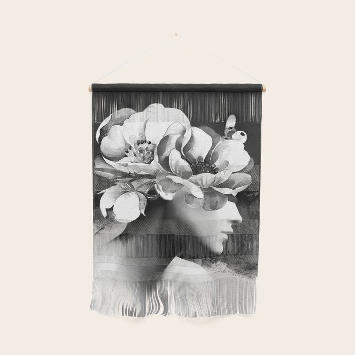 Floral Portrait-black and white Wall Hanging Gallery Image 1