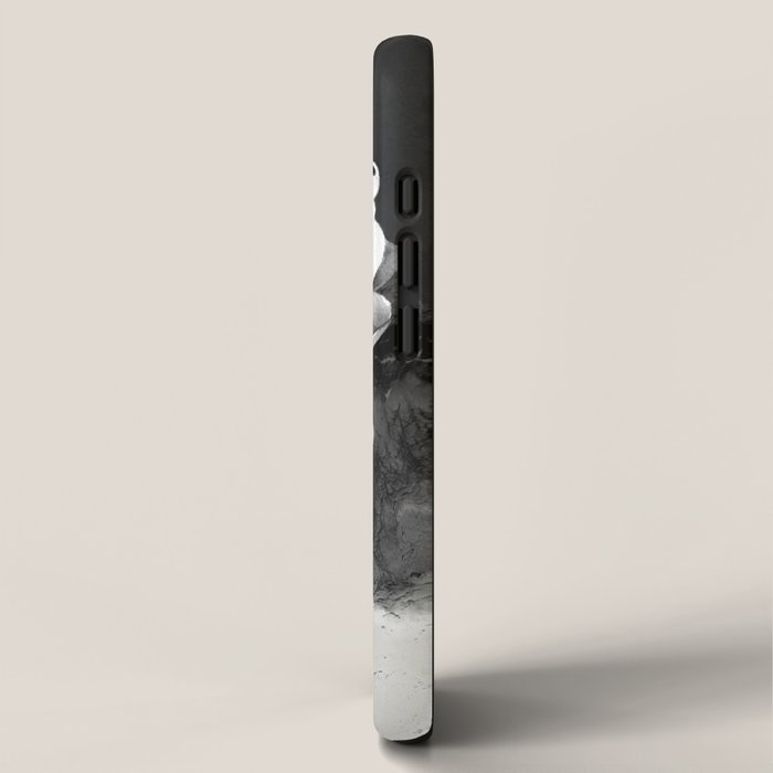 Floral Portrait-black and white iPhone Case Gallery Image 2