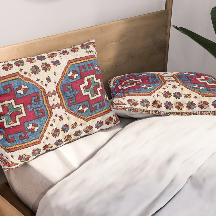 Kozak Bergama Turkish  Antique Rug Print Pillow Sham Gallery Image 2