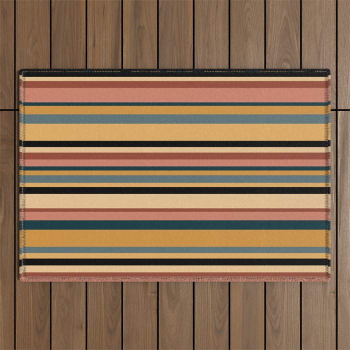 Classic Stripes X - Vintage Neutral Outdoor Rug Gallery Image 1
