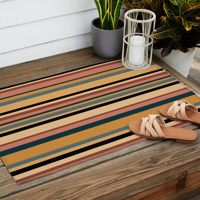 Classic Stripes X - Vintage Neutral Outdoor Rug Gallery Image 2