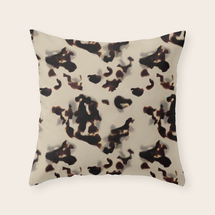 Chic Tortoise Shell on Ivory Throw Pillow Gallery Image 1