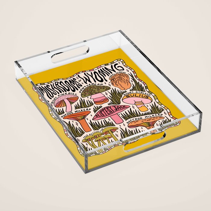 Mushrooms of Wyoming Acrylic Tray Gallery Image 1