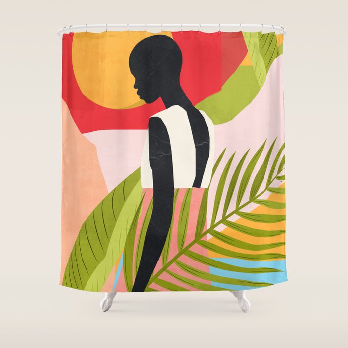 Tropical Girl 2/2 Shower Curtain Gallery Image 1