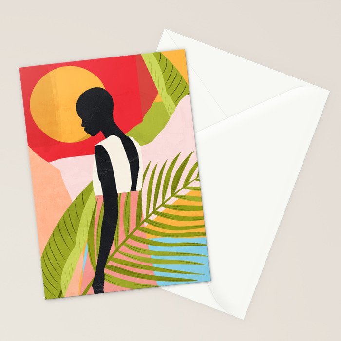 Tropical Girl 2/2 Stationery Card Gallery Image 2