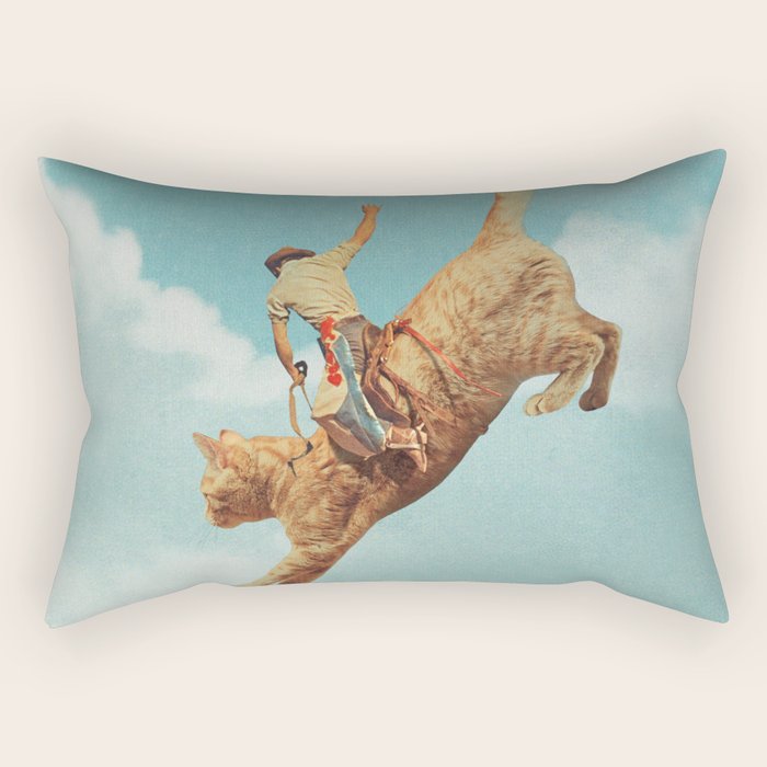 Meehaw - Rodeo Cat Bronc Rectangular Pillow Gallery Image 2