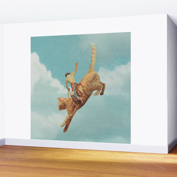 Meehaw - Rodeo Cat Bronc Wall Mural Gallery Image 2