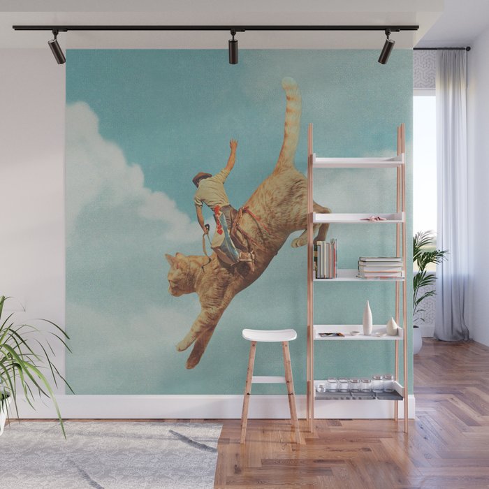 Meehaw - Rodeo Cat Bronc Wall Mural Gallery Image 1