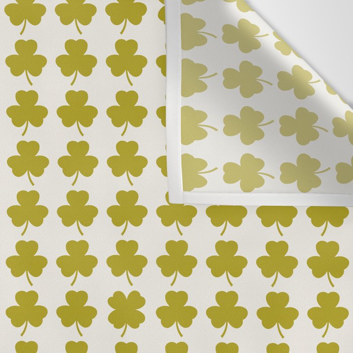 Clovers XIX Chartreuse Botanical Pattern Wall Tapestry Gallery Image 3