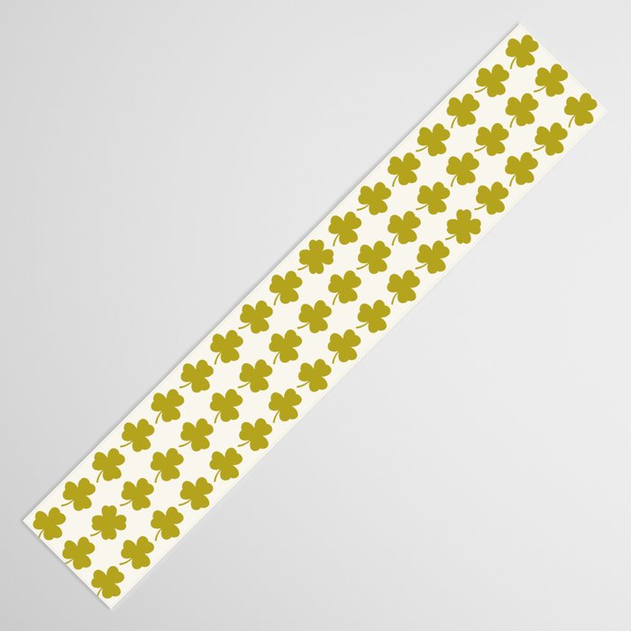 Clovers XIX Chartreuse Botanical Pattern Table Runner Gallery Image 3