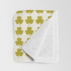 Clovers XIX Chartreuse Botanical Pattern Throw Blanket Gallery Image 3